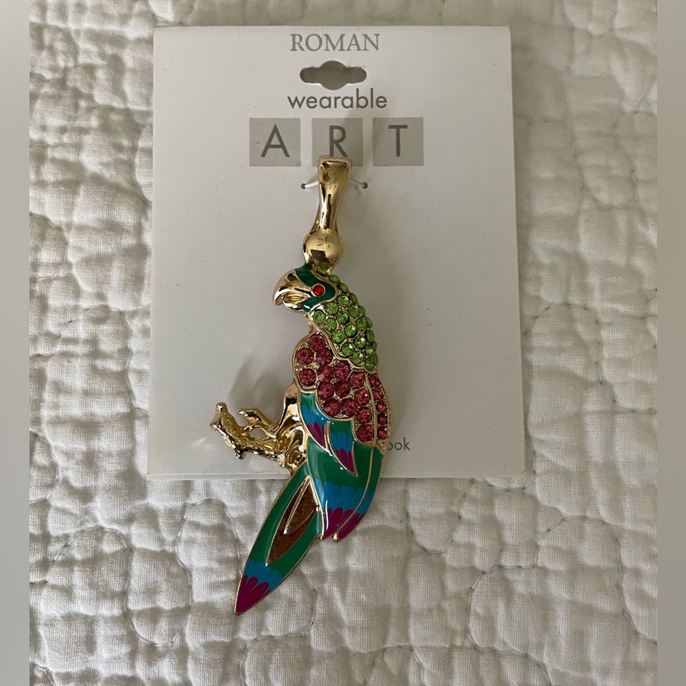 Wearable Art Tropical Bird Necklace Pendant - Picture 1 of 3